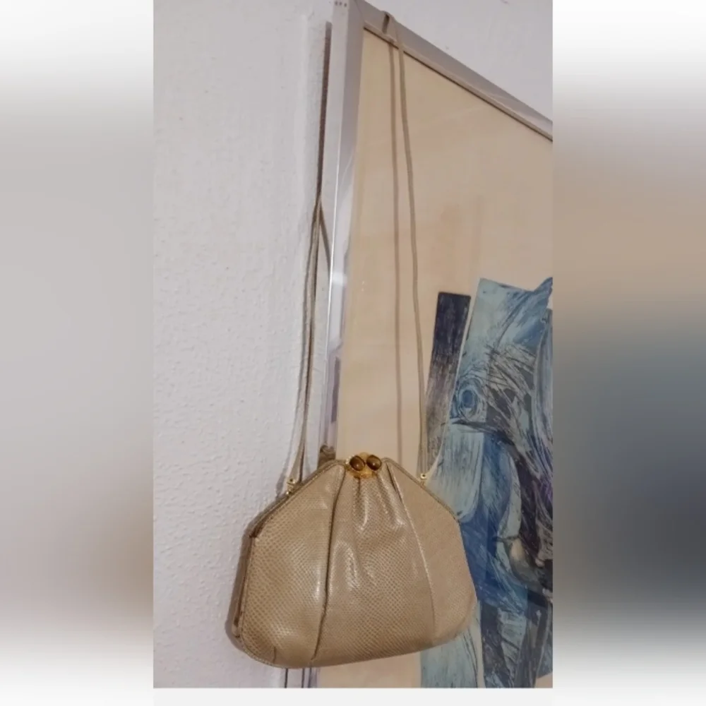 Judith Leiber Vintage    Snakeskin, reptile leather clutch, crossbody